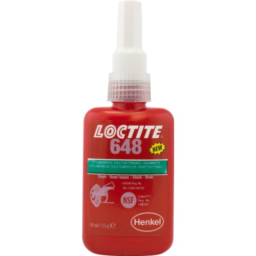 Sylindrisk fastsetting LOCTITE 648 høy holdfasthet