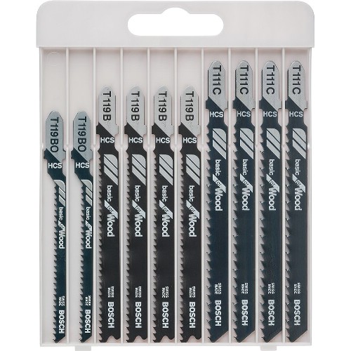 Stikksagbladsett BOSCH Basic for tre 10 deler